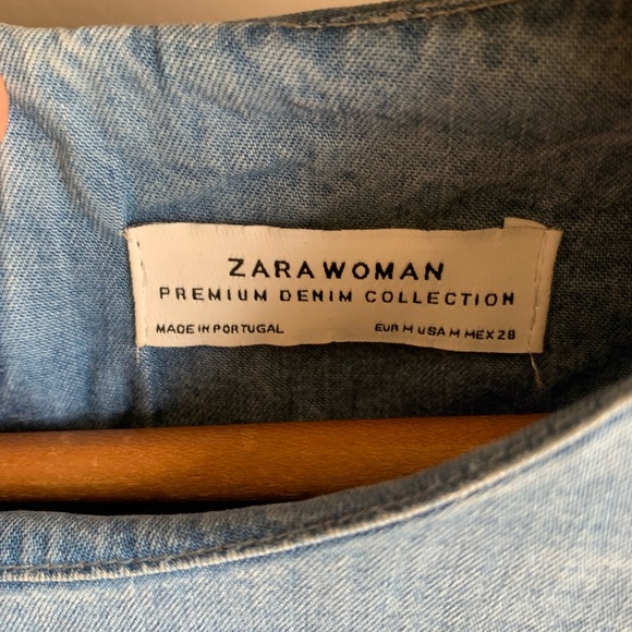 Zara Chambray Dress with Bell Sleeves - Picture 3 of 4